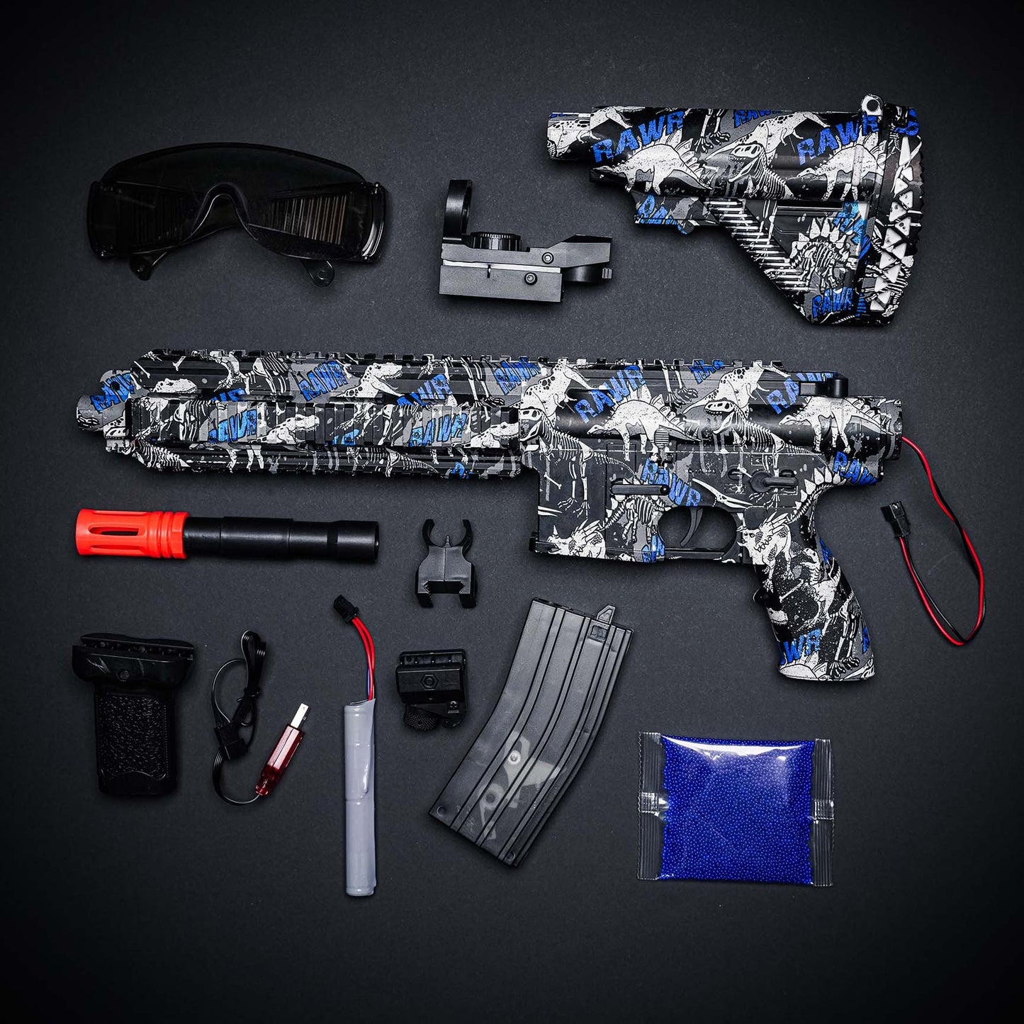 M416 Tactical geeliblaster – sinine (kingitus: 11 000 kuuli)